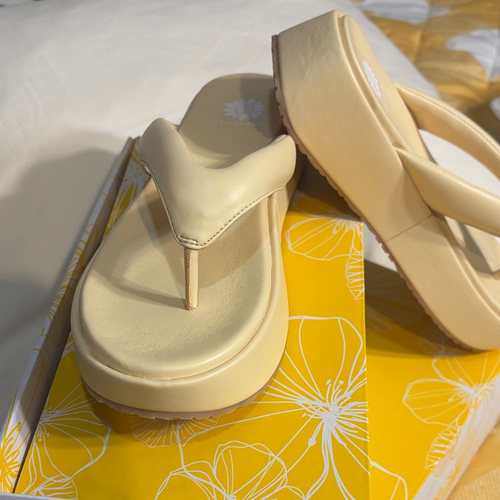 Yellow Box Cream Platform Sandals